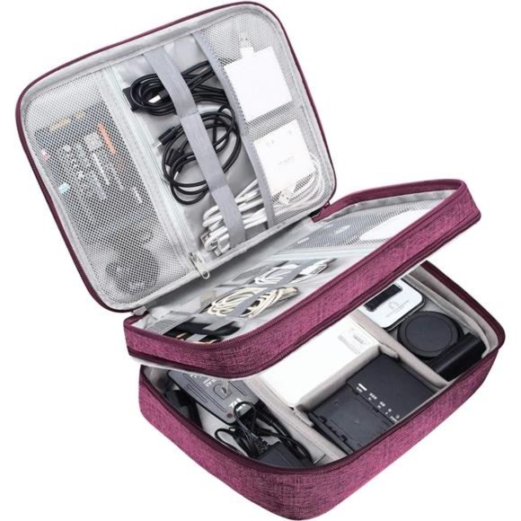 Electronic Bag Accessories Bag Waterproof Double Layer Portable Storage Case - Picture 1 of 6